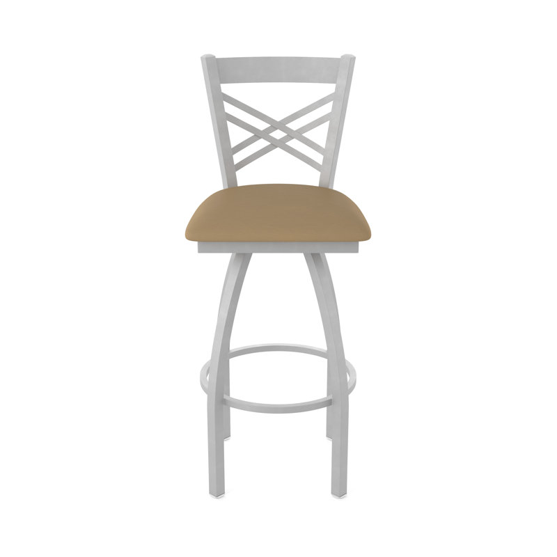 820 Catalina Swivel Stool, Anodized Nickel, Vinyl-Canter Sand, Extra Tall (36" Seat Height)