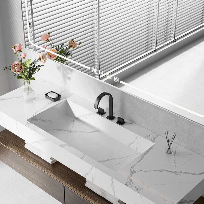 2-Handle Widespread Bathroom Sink Faucet for 3 Hole, Matte Black, Drain Assembly Not Included