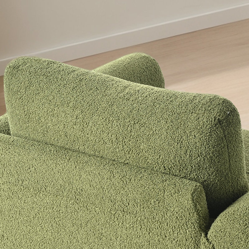 Chaise d'appoint rembourrée 35,48 po avec pieds en bois , Polyester vert