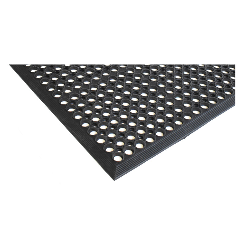 Rummond Open Circle Rubber 60 in. x 36 in. Non-Slip Outdoor Door Mat, 0.3" H x 48" L x 32" W