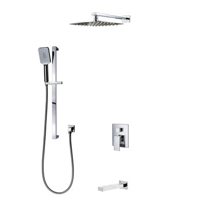 Système de douche complet à 3 voies avec pomme de douche murale 12 "Madison