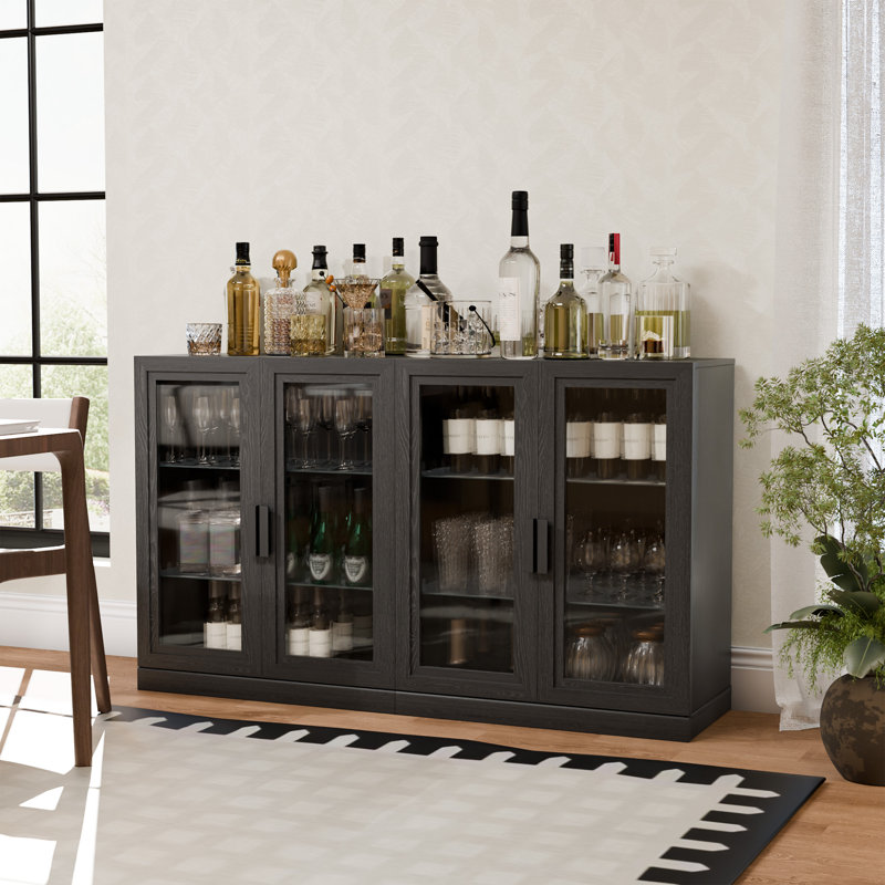 72'' H X 31'' W Glass China Cabinet Antique Display Stand Curio Cabinet Dining Cabinet with Adjustable Shelves for Living Room Bedroom Kitchen