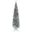 Grand arbre de Noël artificiel mince enneigé et enneigé avec branches réalistes-308161858