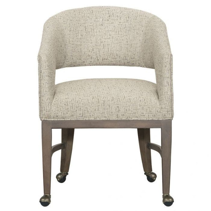 Cleo Upholstered Solid Back Arm Chair, Charcoal, 7602 Cream