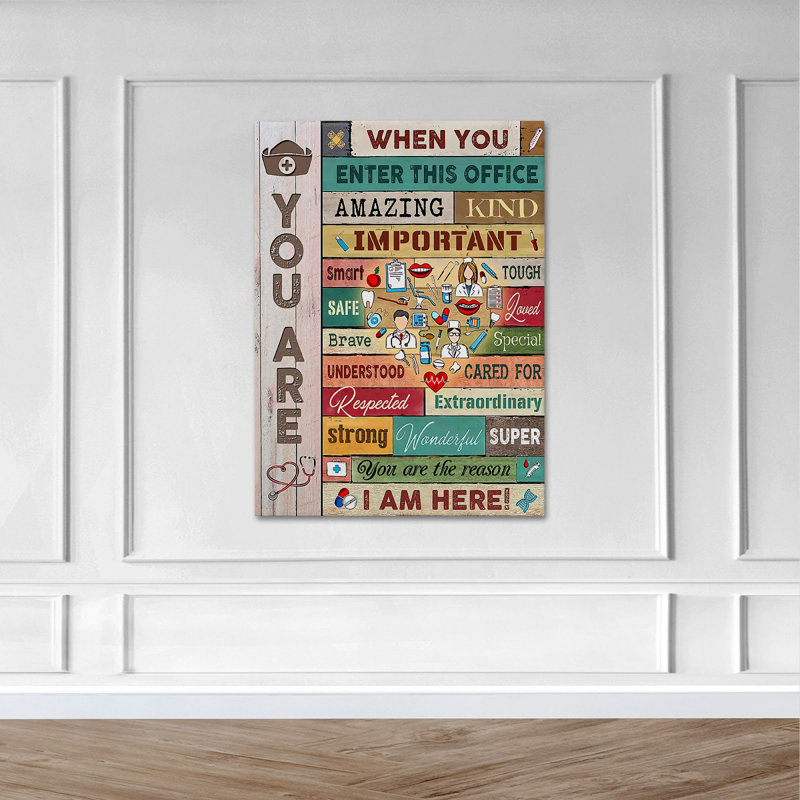 Words About Doctors And Heath - When You Enter Thi " Words About Doctors And Heath ", 36'' H x 24'' W x 2'' D