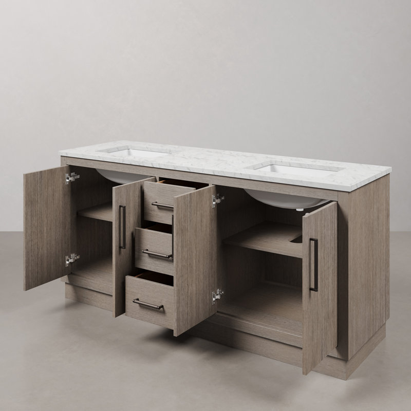 Hugo 72'' W Double Vanity, Chrome