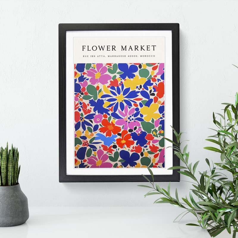 Marrakesh Flower Market Exhibition No.3 1 Piece Single Picture Frame Wall Art, 64cm H x 46cm W x 2cm D
