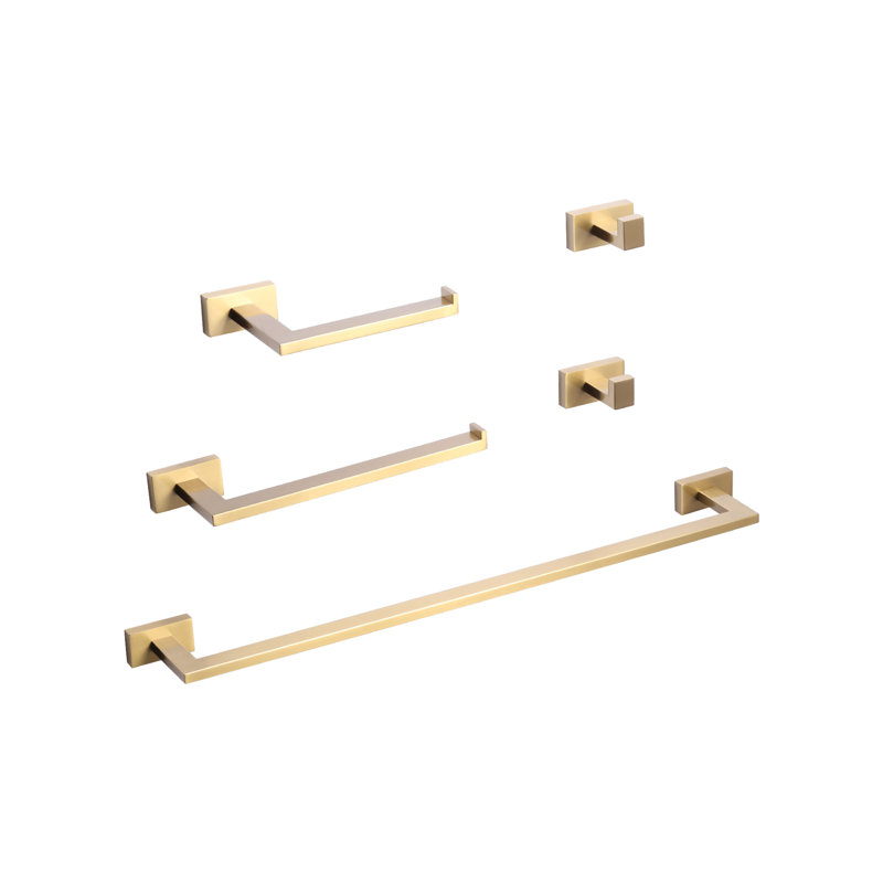 5 - Piece Bathroom Hardware Set, Gold