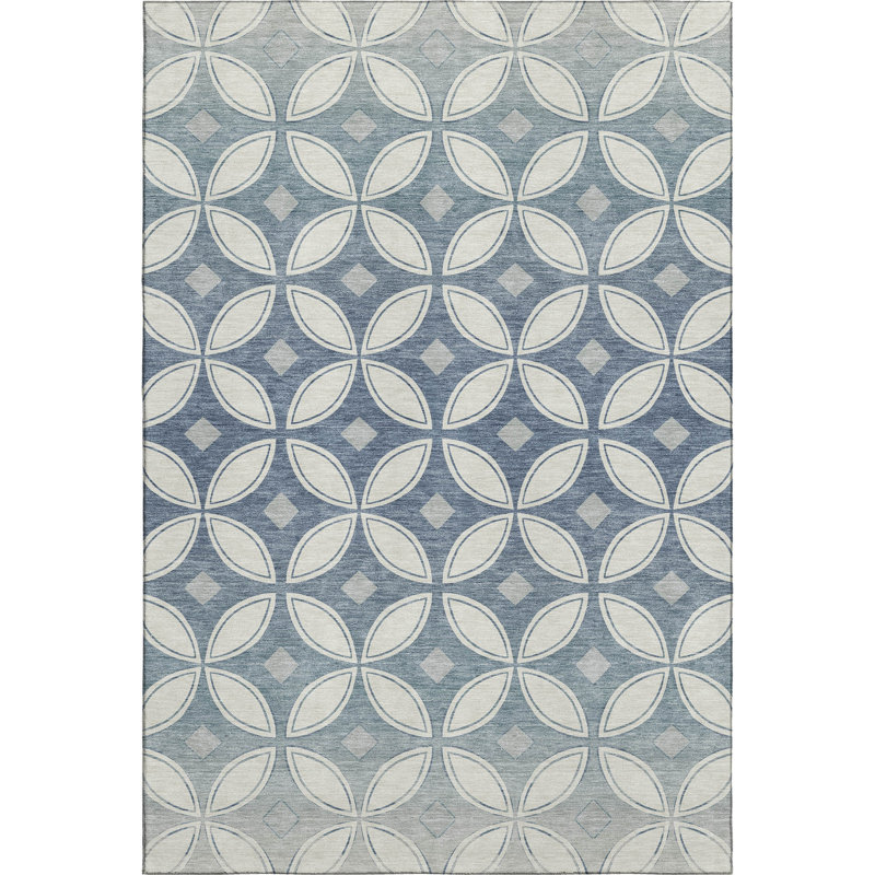 Premium Machine Washable Mayfield AMF2423 Geometric Rug, 8' x 10', Ivory