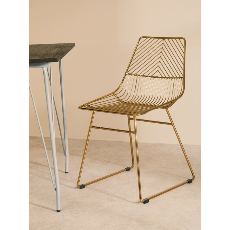 Outdoor Patio Dining Side Chair, Gold