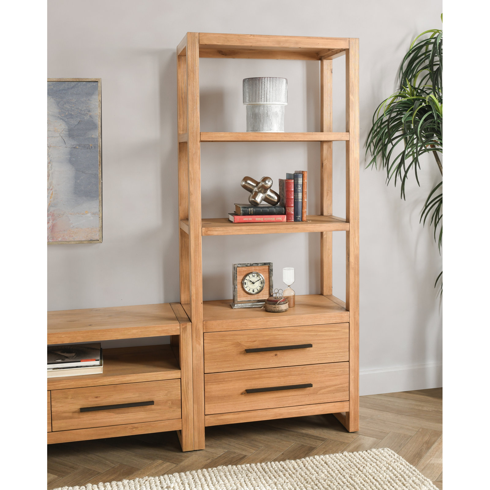 Modica 70" x 30" Solid Wood Standard Bookcase, Natural