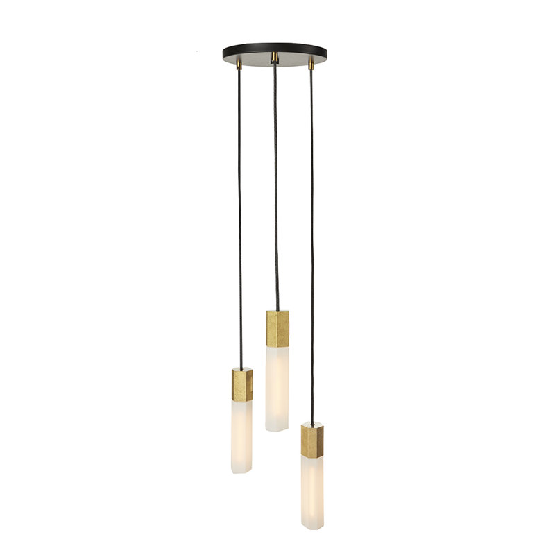 Basalt 3 - Light Cluster Pendant, Brass
