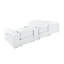 Canapé modulaire blanc en L en cuir véritable 4 pièces faisant face à gauche avec 2 fauteuils inclinables électriques et appuis-tête réglables-130816881-130816880