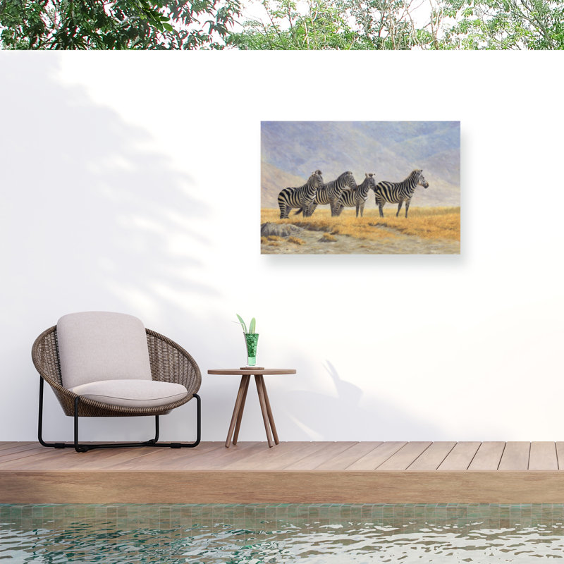 Toile d'extérieur David Stribble Zebras Nhorongoro, H 12 po x l 19 po