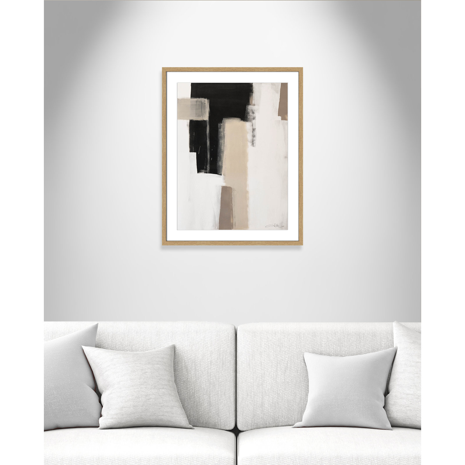 Giverny Earth Scapes I Print, No Mat, 29.5" H x 23.5" W x 2" D, Natural Woodgrain Single Picture Frame