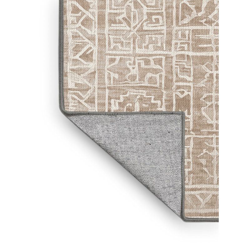 Machine Washable Gray Area Rug, Rectangle 5' x 8'