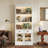 83.4" Tall Modern Bookcase with LED Lighting, 2 Glass Doors, 1 Drawer and Open Shelves, Storage Organizer for Living Room Home Office, White