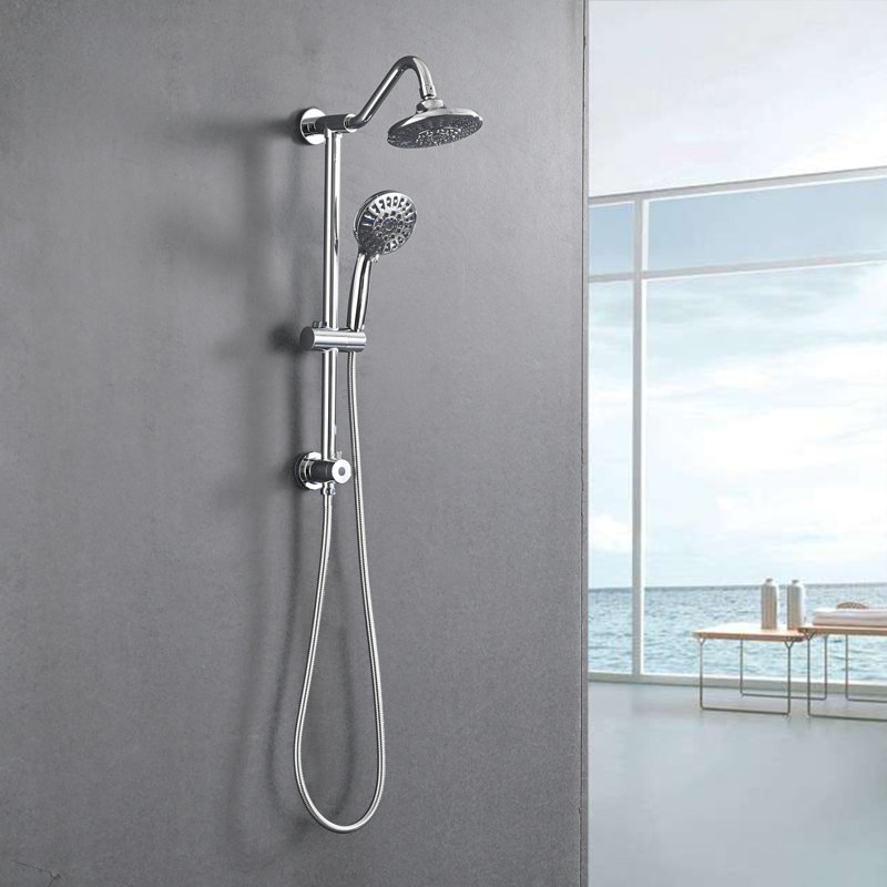 Pomme de douche à pluie 6 po avec pomme de douche à main, Chrome