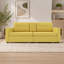 Canapé moderne en chenille jaune avec tiroirs de rangement, tables d'appoint et console porte-gobelets, 178 cm (70,08 po).