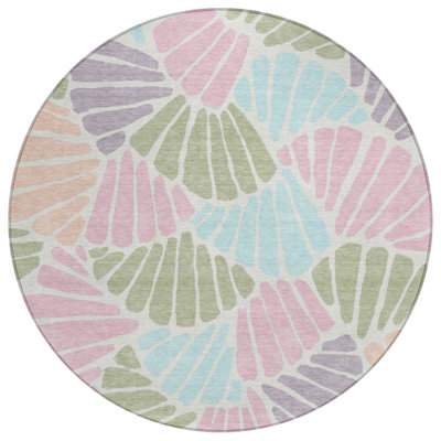Machine Washable Indoor/Outdoor Jozwiak ACN2384 Floral Rug