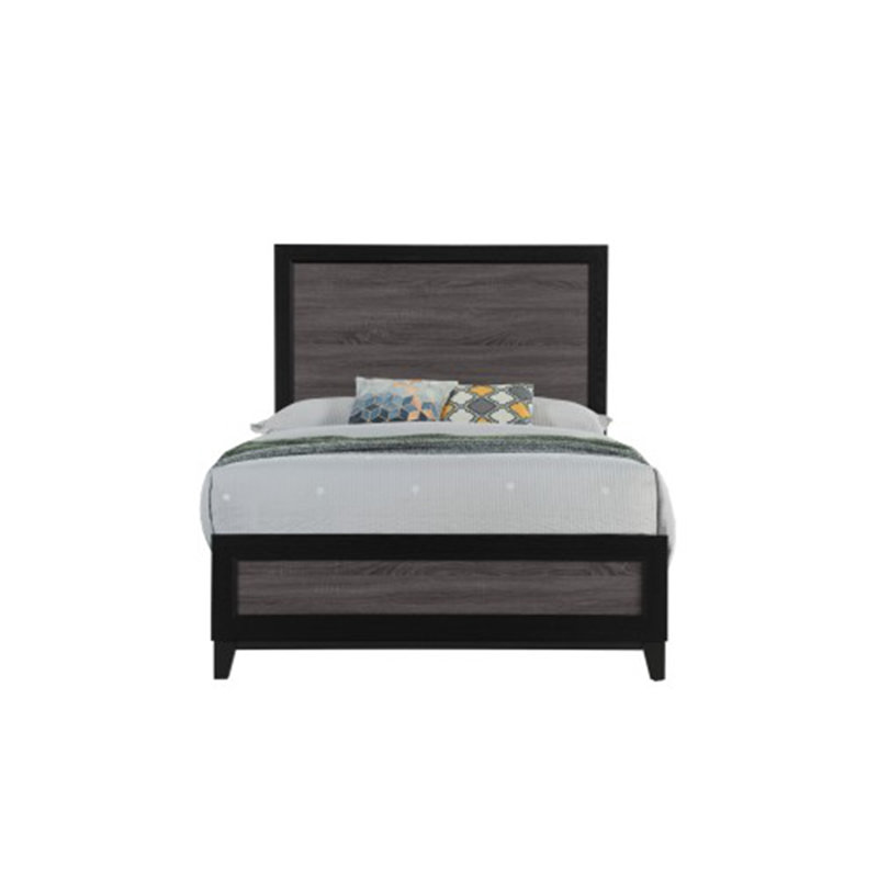SOLUTO GREY AND BLACK BOOKCASE BED, Queen