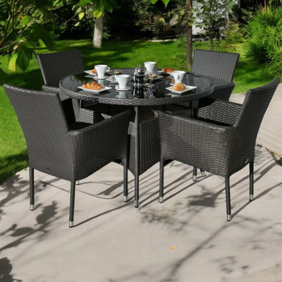 MALAGA 4 Seater Fixed Dining Set