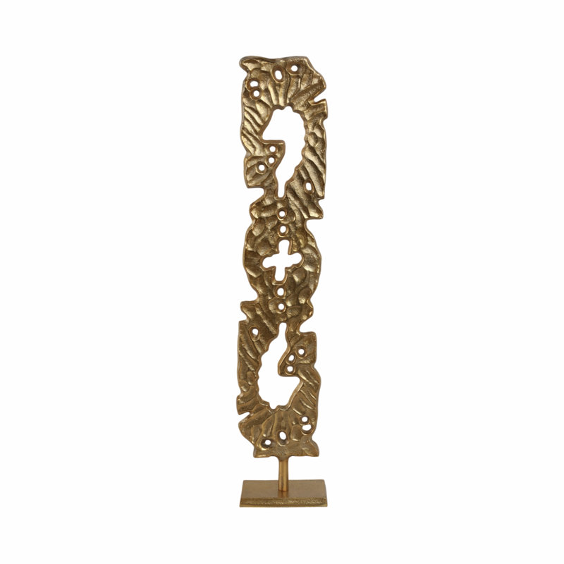 Sagebrook Home 28" Hobart Small Gold Statuary, Gold, 28" H x 6" W x 3" D