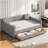 Full Size Daybed With Drawers Upholstered Tufted Sofa Bed, With Button On Back And Piping On Waved Shape Arms-Light Grey-1569733953-1569733955