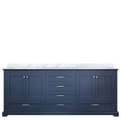 Navy Blue Double Bath Vanity 80 In. Width - Marble Top, Solid Wood Frame, Soft Close, Scratch And Stain , 2 Cabinets With 6 Drawers Inside W X 22 D Bathroom Wood, & For
