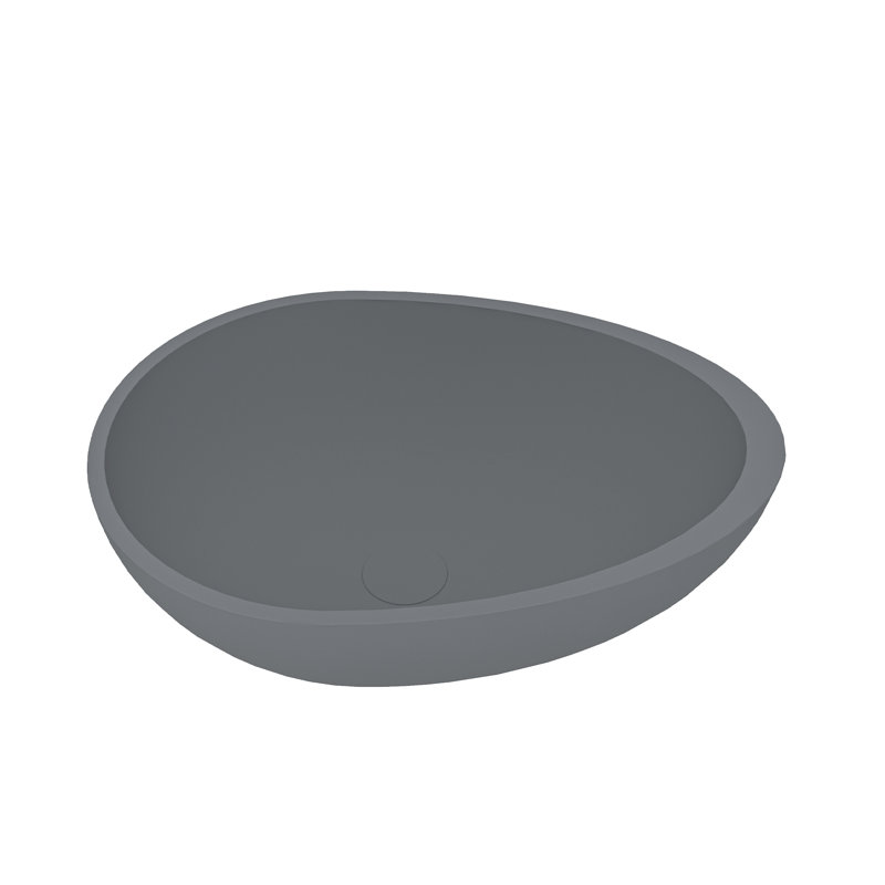 CASAINC Maple 15.35'' Concrete Oval Bathroom Sink, Steel Gray