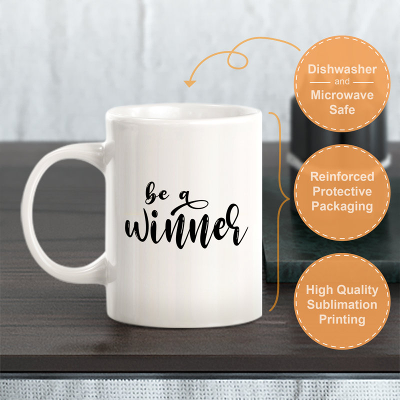 Tasse à café en plastique Be a Winner, Ensemble de verres à lait, Céramique