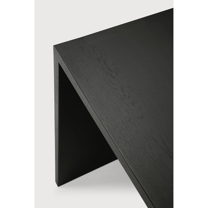U Solid Wood Writing Desk, Oak Black, 30" H x 63" W x 31.5" D