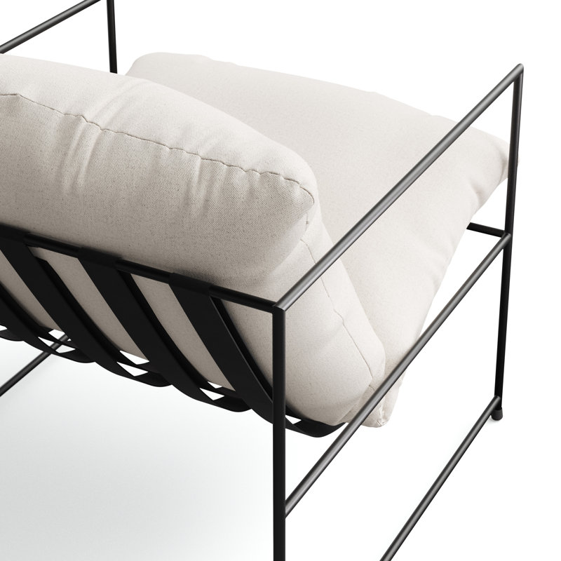Fauteuil de 28,5 po de largeur Danita, Toile performance blanc délavé