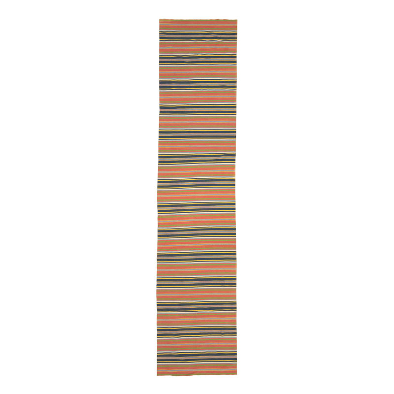 Red Vintage Wool Runner - 3' x 13'6"