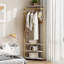 Corner Coat Rack with Shoe Bench, Entryway Hall Tree with 6 Double Hooks, Shoe Storage Organizer Shelf, Freestanding Corner Clothes Rack for Hallway Entryway Bedroom