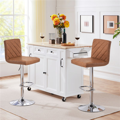 Height Adjustable Swivel Bar Stool 