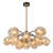 10- Light Mid-Century Sputnik Amber Glass Chandelier