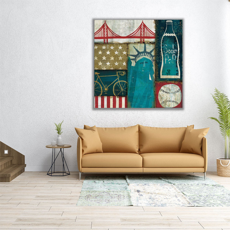American Pop I - reproduction d'art sur toile, H 40 po x l 40 po