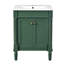 Meuble-lavabo 24 po avec lavabo supérieur, meuble de rangement moderne à 2 niveaux, meuble-lavabo simple, grandes tablettes de rangement