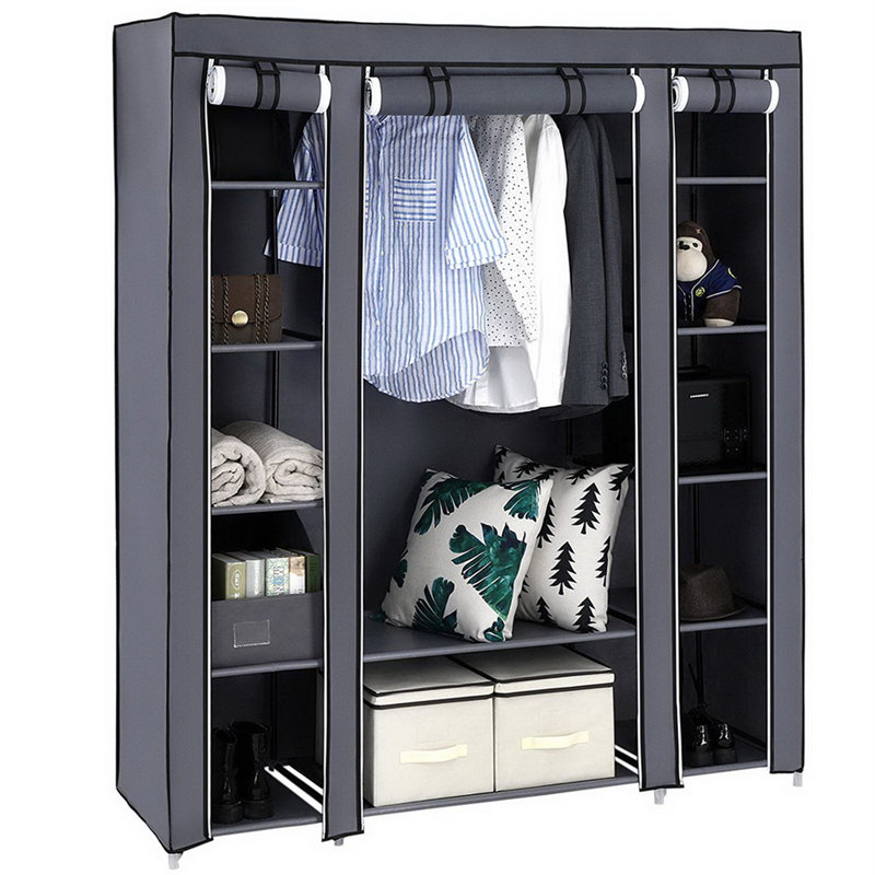 Portable Wardrobe Storage Organizer – Non-woven Fabric Closet , Tool-free Assembly & Dustproof Cover, Space-saving For Bedroom/apartment
