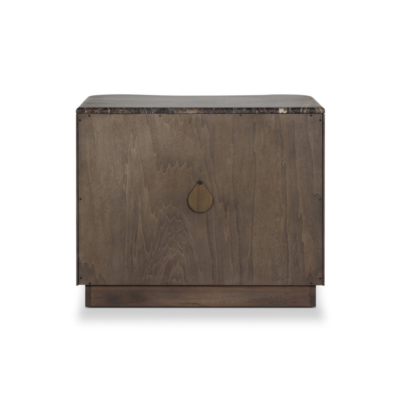 Boa Nightstand-Sandy Mindi Veneer, Espresso Mindi Veneer