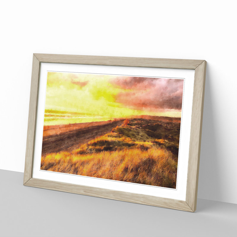 Over a Beach in New Zealand - Picture Frame Graphic Art Print, 24cm H x 33cm W x 2cm D, Oak Framed