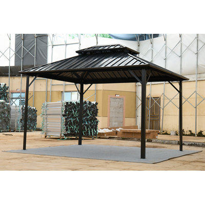 10*10FT patic gazebo,aluminum gazebo with steel canopy,Outdoor Permanent Hardtop Gazebo Canopy for Patio, Garden, Backyard