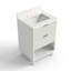 Meuble-lavabo moderne en bois massif cannelé 2-en-1 Alburtis 24 po, mural ou autoportant, avec lavabo encastré-877659999