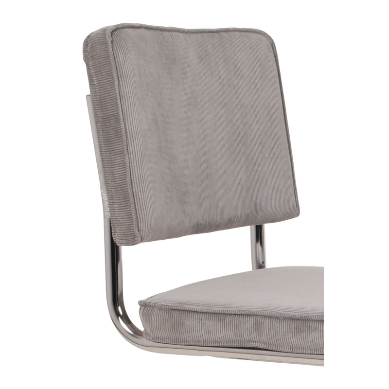 Ridge Kink Upholstered Dining Chair, Gray, Silver