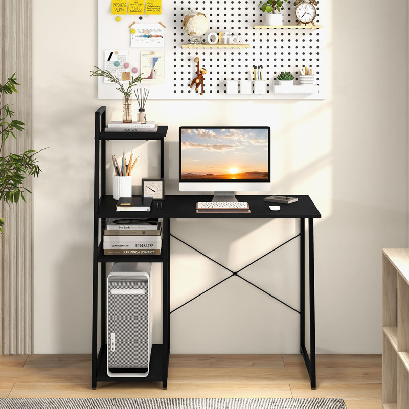 Amarea Metal Base Computer Desk, Black