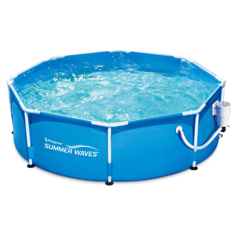 Summer Waves Steel Round Frame Set Pool 30'' H x 96'' W x 96'' L