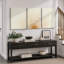«Bright Mid-Century Modern Orange Minimal Sun ShineArt Boho Decor», ensemble de 3 reproductions sur toiles encadrées-72966390-124834410