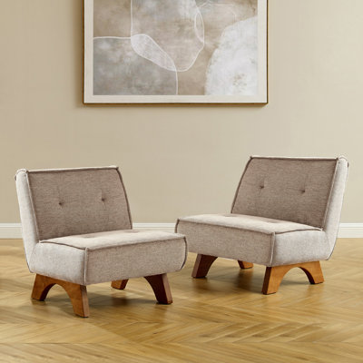Kayala 29.5'' W Upholstered Accent Lounge Chair with Pillow (Set of 2)