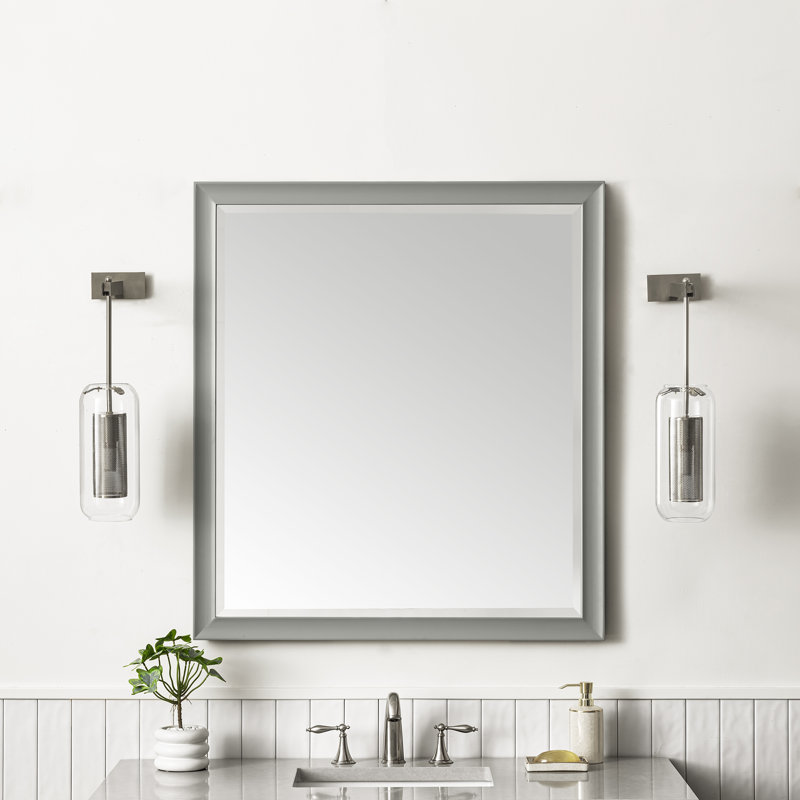 Miroir de salle de bain Glenbrooke, 40 po x 36 po, Gris urbain